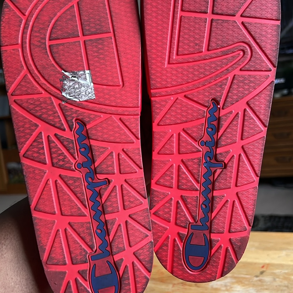 Champion mens Red and Blue Slide Sandals size 14 - Picture 4 of 5